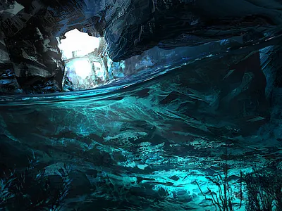 Cavern Pool cave cavern environment landscape pool water