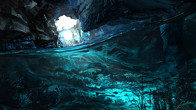 Cavern Pool cave cavern environment landscape pool water