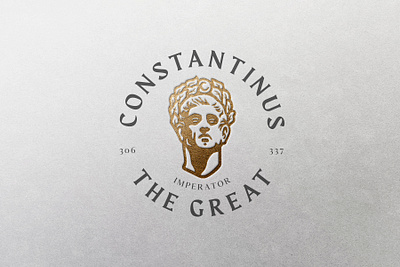 Constantinus cesar constantinus emperor face gold head logo logotype marble mark roman rome