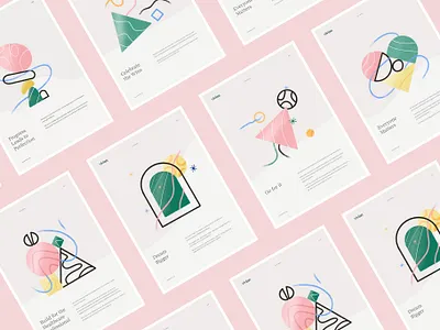 Core Values Posters brand branding clean color concept core design geometric identity illustration internal poster serif typography values