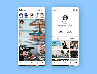 Instagram design design app home home page instagram media social mobile app mobile design profile redesign redesign instagram social media ui ui design