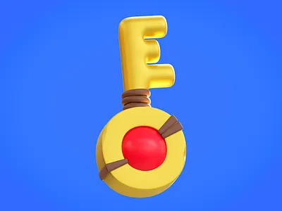 Game Icon Challenge: 03 Key 3d blender creative cute icon illustration inspiration key stylized