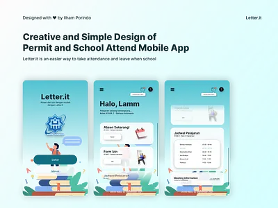 Letter.it - School Mobile App Design 3d app blue design form gradient graphic design home homepage kids learning loginmenu mobile mobileapp onlineschool page school schoolapp ui vector