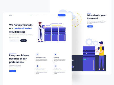 Cloud - Web Hosting App design illustration ui uidesign web design