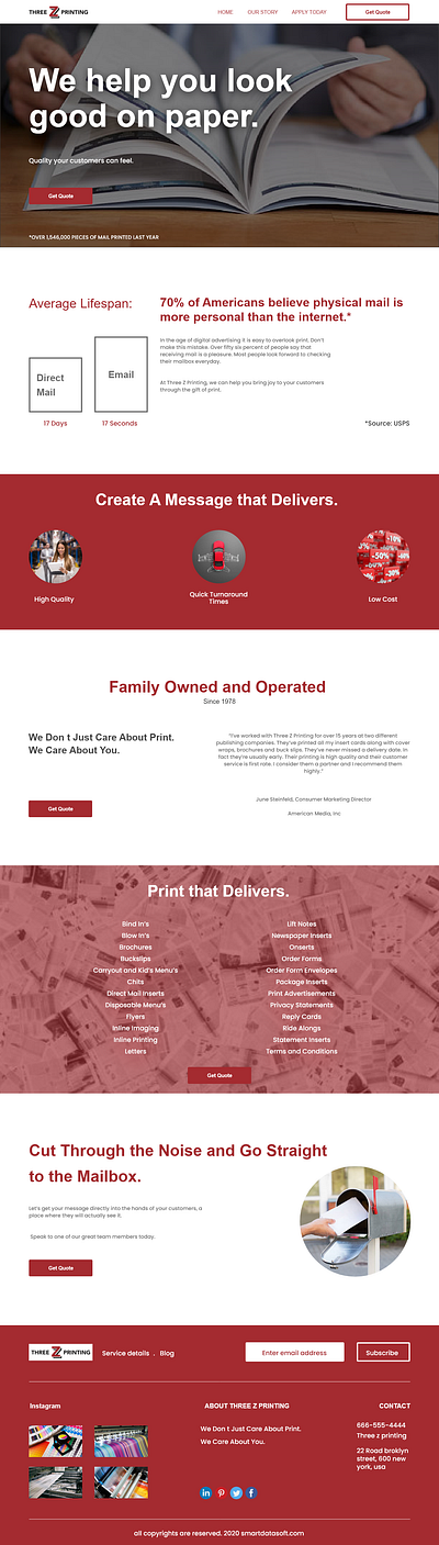 Paper printing website ui