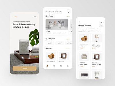 Parabot UI KIT Exploration 🪑 android app android app design app clean design ecommerce furniture furniture app furniture design furniture shop furniture store interior mobile mobile app mobile design mobile ui online shop online store store app ui