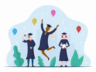 Students Celebrating Graduation Free Illustration ai design education free freebie graduation graphics illustration illustrations illustrator people school study teacher vector