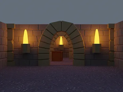 Dungeon 3d design illustration