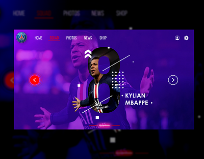 Player details UI adobexd branding design football game graphic design graphicdesign illustration mbappe photoshop psg sports app ui uiux visual arts