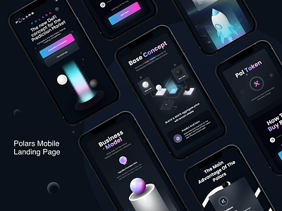 Polars Mobile Landing Page bitcoin blockchain coin crypto cryptocurrency dashboard defi ico landing metamask mobile landing qclay token ui uniswap