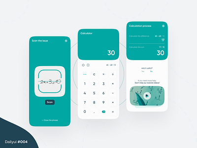 Calculator app design calculator daily ui dailyui math mobile number scan ui ui design ux