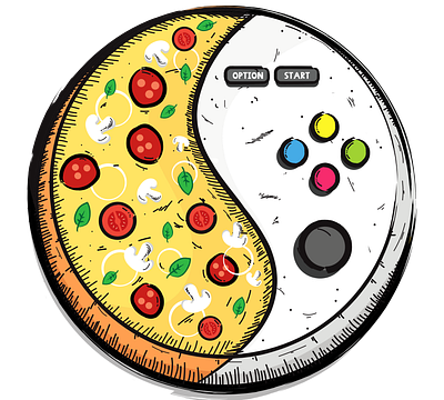 Video Games and Pizza Yin Yang pizza video games yin yang