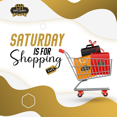 Saturday is for Shopping design illustration logo vector