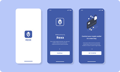 Crypto App On-Boarding Screens app design apps design bitcoin exchange app crypto crypto app crypto currency app crypto exhange crypto wallet cryptocurrency design new app designs new ui ui design ux design