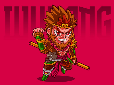 Sugriwa - Character Illustration cartoon cartoon illustration character illustration characterdesign chibi chibi illustration chibi illustrator digitalart fanart illustration art king monkey illustration monkey chibi monkey digital art monkey illustration sugriwa character