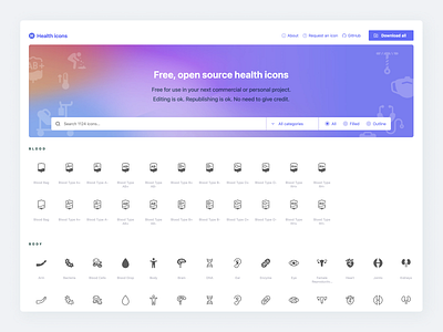 Healthicons.org Website icons open source website