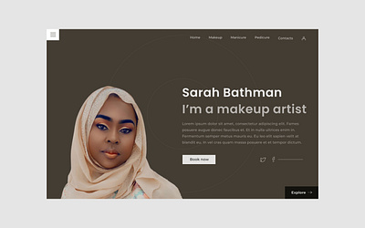 Makeup artist personal website design branding design illustration logo minimal ui ux web web design website