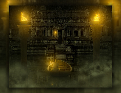 Ancient Temple ancient ancient temple art artwork boat design digital digital art graphic design illustration photoshop temple
