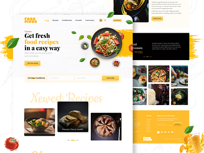 Food Recipe Landing Page adobe agency apps design business education figma food food blog food landing page food recipe furniture landing page medical minimal mobile app photoshop user experience user interface