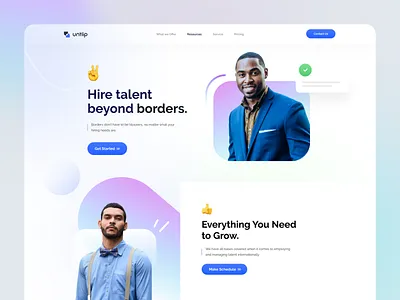 Landing Page agency branding business clean design header illustration job portal landing page minimal recruitment trendy ui uiux user interface ux web web design website website design