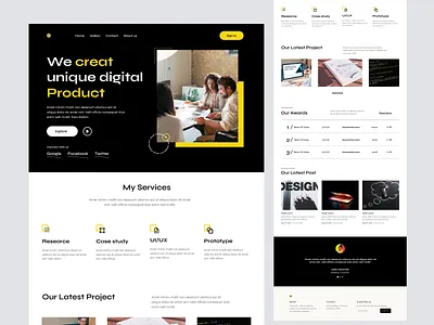 Digital Service landing page agency creative landing page design design agency digital agency landingpage personal landing page portfolio landing page service landing page ui ux web web agency website