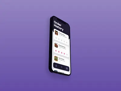 Order History - Food App 3d animation design dining food history interaction interface invision studio iphone list mobile motion order history orderlist orders rating restaurant review ux