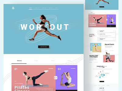 Workout Landing Page - Exploration 3d blue clean design designer illustration orange pastel ui ui design uiux designer user interface website workout