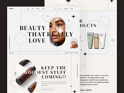 The Skimny home page design beaty cosmetics web cream design landing landing page landing page design product page product page design skin taking care ui uiux user experience user interface ux web website website beauty website design