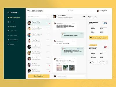 Dashboard CRM User Interaction and Chats Banking Exploartion agency app banking branding chat crm customer support dash dashboard design ecommerce illustration loans management product design reports web