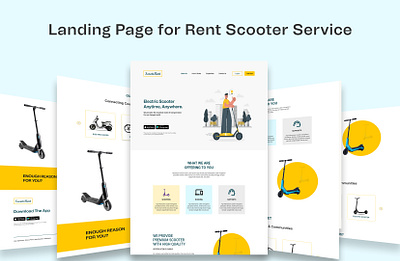 Landing Page for Rent Scooter Service branding homepage homepage design ui ui landing page ux web ui