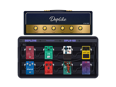 Pedal Board & Amplifier app design dribbble illustration music pedal ui ux vector