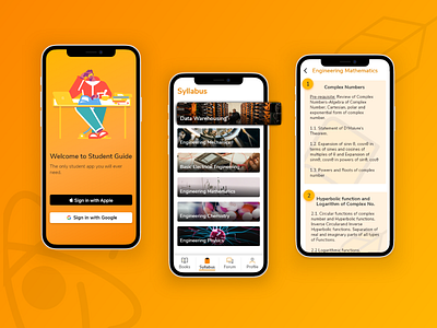 Student Guide adobexd android app app app design design graphic design ios app logo modern design school student syllabus ui uidesign