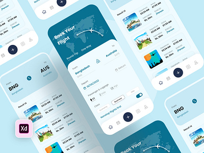 Ticket booking UI Kit App 3d animation app graphic design kit motion graphics ui