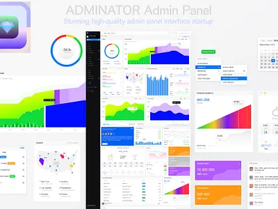 ADMINATOR - Home Central, admin panel template admin chart crypro dashboard data designcryptodashboard element finance graph home central illustration infographic interface kit panel template ux visualization webdesign widget