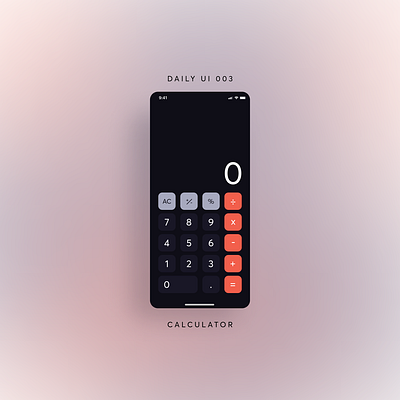 iOS Calculator dailyui dailyuichallenge flat ios minimal simple ui