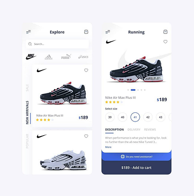 Shoes Buying App. app branding design icon illustration logo typography ui ux vector