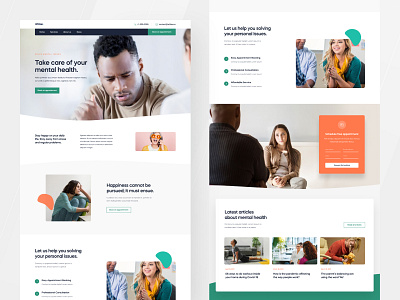 Mental Health doctor flat design health hospital landing page mental health templet web web design