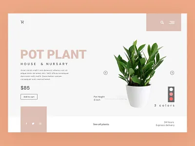 Pot Plant website design branding design flat graphic design landing page logo design pot plant ui user experience user inaterface ux vector web design website design