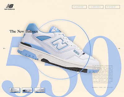 The New Balance 550 "Carolina Blue" branding colors design ecommerce figma graphic design landing minimal new balance north carolina shoes simple ui sneaker sneakerhead type typography ui unc ux web