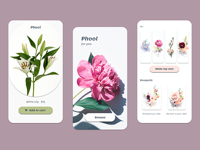 Florist App UI accessibility design app brand concept brand development brand identity branding copywriting cute design florist app flowers fun graphic design ui user interface ux ux writing vibrant visual design