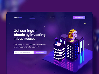 Cryptocity Hero Showcase 3d animation app bitcoin branding crypto cryptocurrency design graphic design icon illustration interaction motion graphics sketchapp typography ui ux web