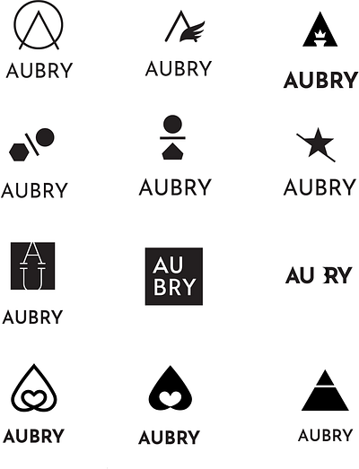 Aubry Logo Explorations branding fashion logo startup