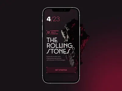 AR App Prototype Design 3d animation ar augmented reality c4d concept exhibition minimal stones ui ui design xr