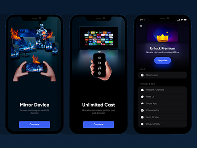 TV cast app screen mirroring tv cast ui