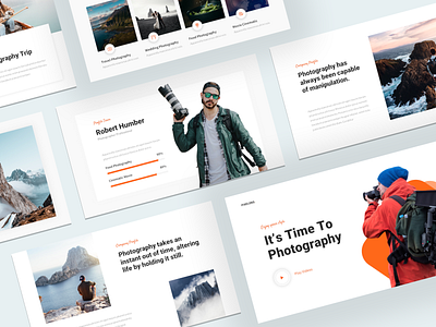 Pixelens - Photography & Portfolio Presentation Template adventure backpackers branding business powerpoint company profile creative slide design movie orange photography powerpoint template presentation presentation template report travel typography vlogger