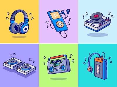 Music player🎧📼📻💿 band stuff cute dj earphone headset icon illustration ipod logo lyrics music music club music player radio singing song sport stuff vinyl record