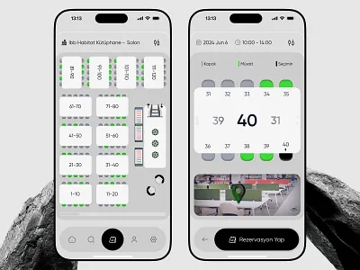 Library Seat Reservation App - UX/UI Concept app library libraryapp mobile reservation reservationsystem