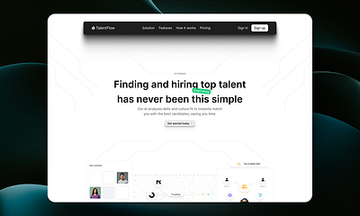 Light hero header for a hiring B2B SaaS ai saas saas saass b2b tech saas