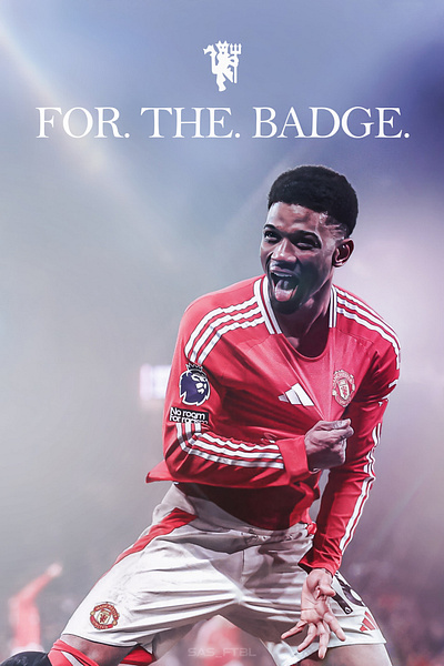 Amad Diallo: For. The. Badge. design football graphic design manchester united soccer