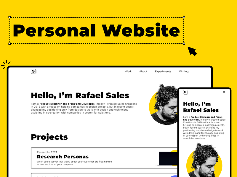 New Personal Website - desktop and mobile